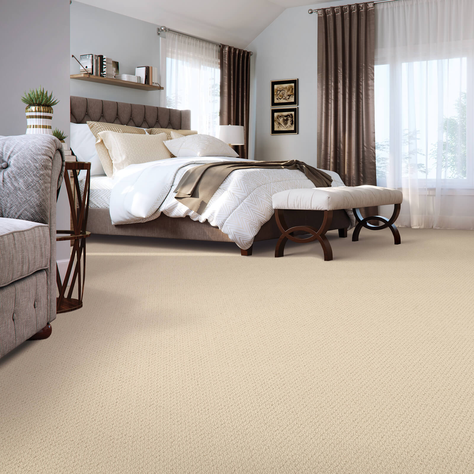 New carpet in bedroom | Georgia Flooring